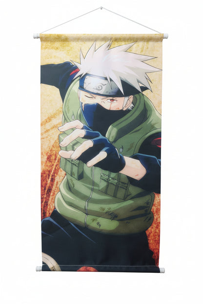 Kakashi Hatake Anime Naruto Wall Hanging Scroll Home Decor Wall Artwork Anime Canvas