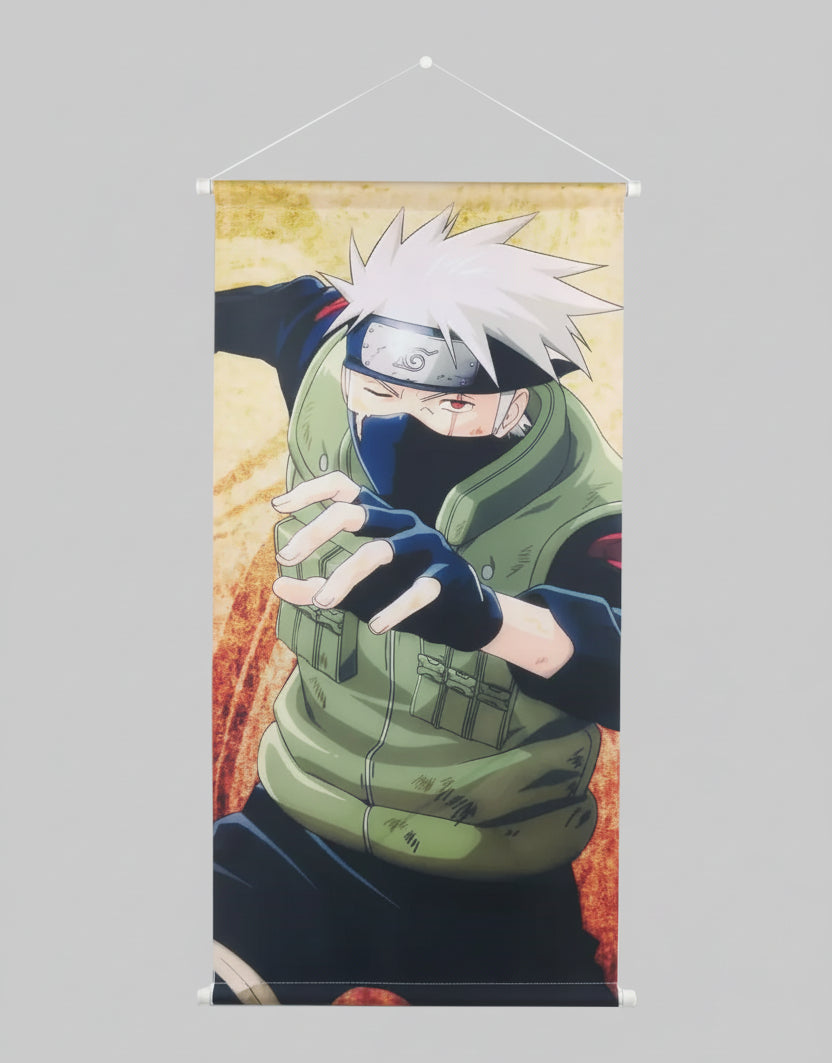 Kakashi Hatake Anime Naruto Wall Hanging Scroll Home Decor Wall Artwork Anime Canvas
