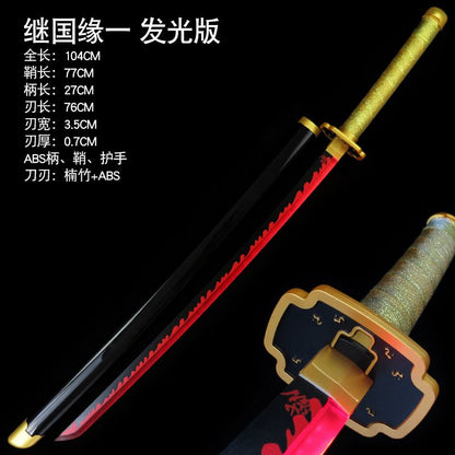 Yoriichi Tsugikuni Wooden Neon Katana -104cm
