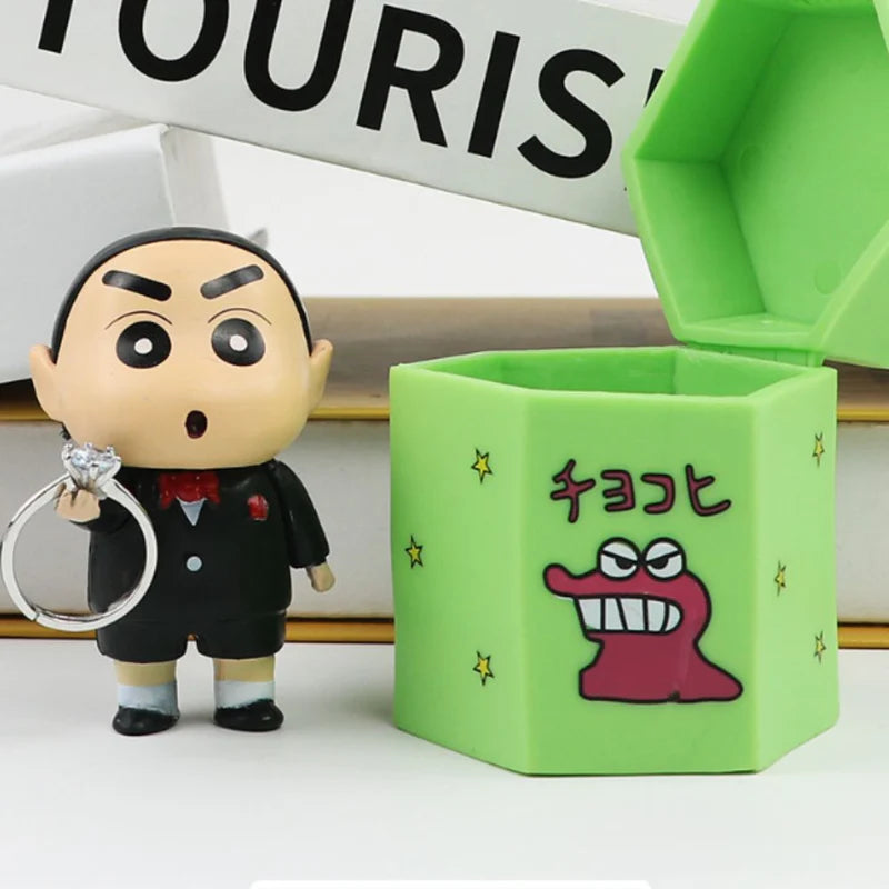 Valentine Shinchan Proposal Ring Box Cute Figure