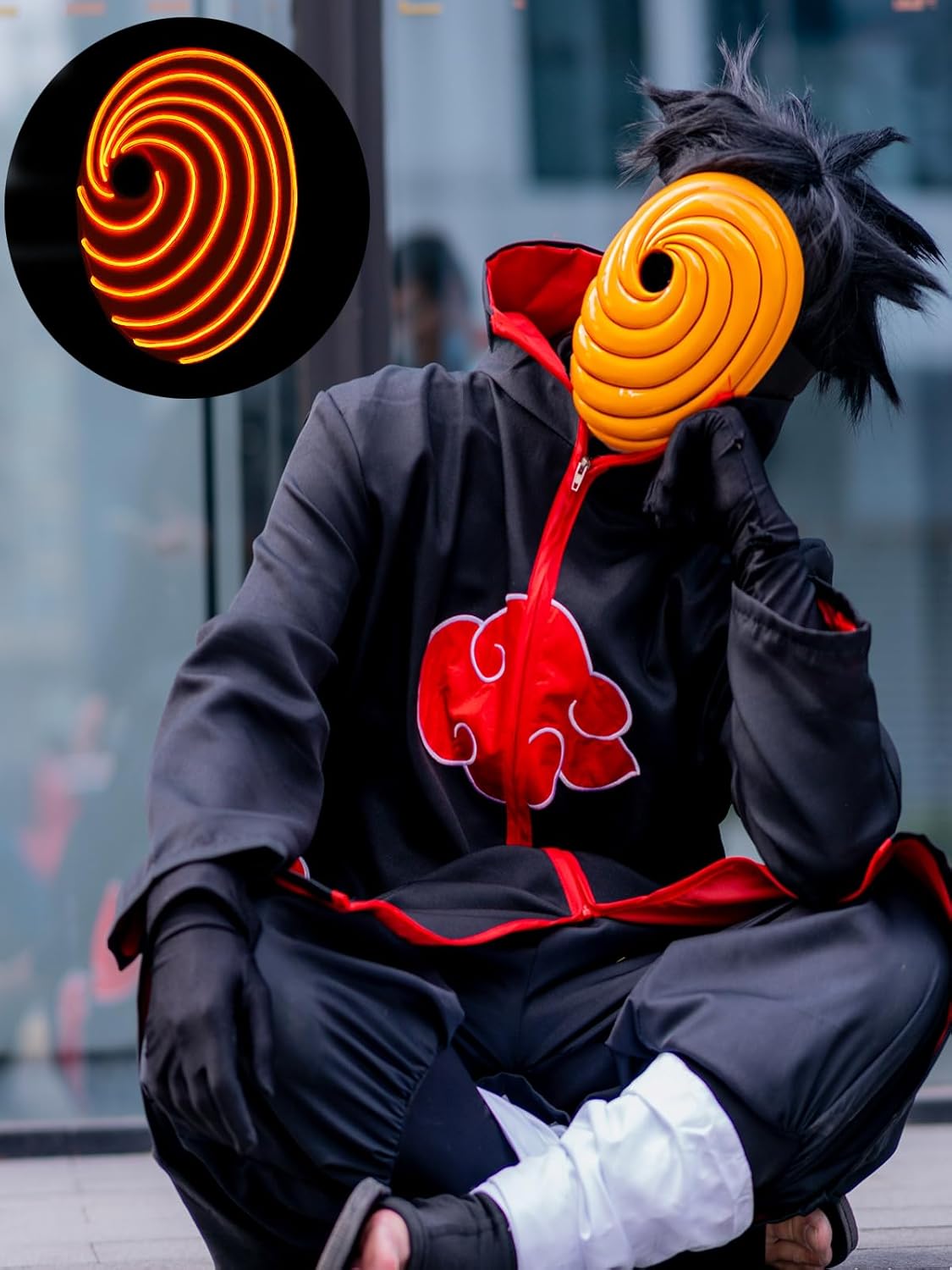 Tobi Obito Mask Resin Mask Costume Mask Cosplay Props Halloween Party Gift for Kids Ninja Anime Uchiha Cosplay