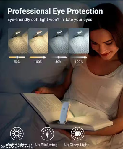 Usb Rechargeable Book Reading Light With Brightness Adjustable For Eye-Protection