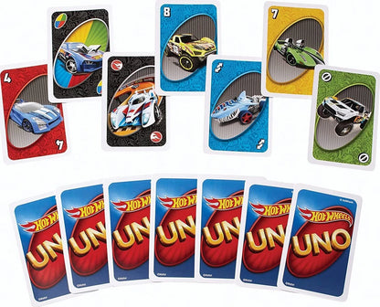 UNO Hot Wheel Playing Cards Game for kids and family Fun Game Pack of 3
