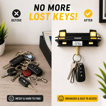 Retro Car Key Holder Wall Mount with LED Lights | Key Hanger for Wall Home Entrance | Car Lover Gift