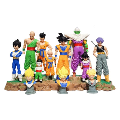 Dragon Ball Z Action Figures Collection Set, 12 Collectible Anime Figurines with Display Stands (Blister+Box) Set of 12 pcs