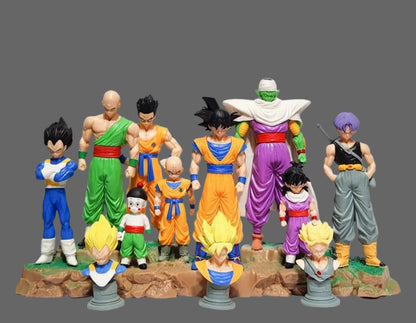 Dragon Ball Z Action Figures Collection Set, 12 Collectible Anime Figurines with Display Stands (Blister+Box) Set of 12 pcs