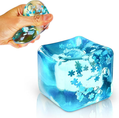 Snow Ice Cube Squishy Stress Ball | Slow Rising Fidget Toy for Kids & Adults