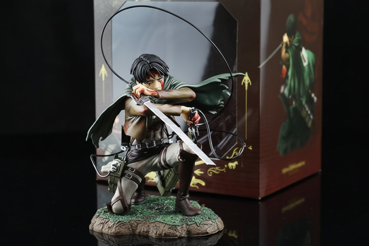 Levi Ackerman Fortitude Sitting AOT Action Figure 17 cm