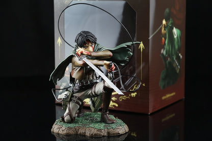 Levi Ackerman Fortitude Sitting AOT Action Figure 17 cm