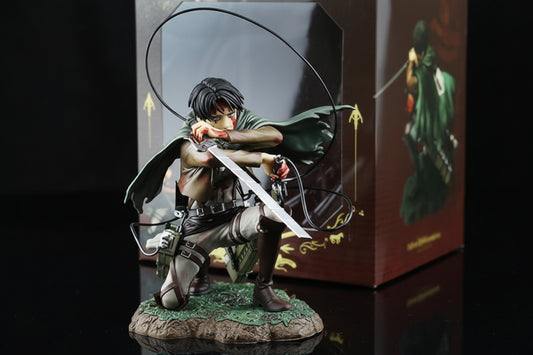 Levi Ackerman Fortitude Sitting AOT Action Figure 17 cm