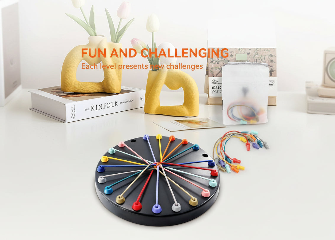 Untangling Twisted Rope Puzzle Game, Interactive Puzzle Board Game with 10 Elastic Ropes, Brain Boosting Family Game for Ages 3+