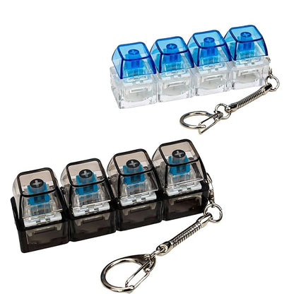 4-in-1 LED Keyboard Fidget Toy | Clicky Mechanical Buttons | Portable Stress & Anxiety Relief Gadget for Desk, Travel & Study