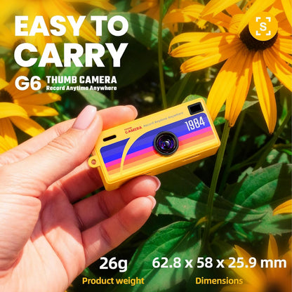 Mini Thumb Digital Camera Keychain, 1080P HD Video Recording,Bag Charm for Vlog