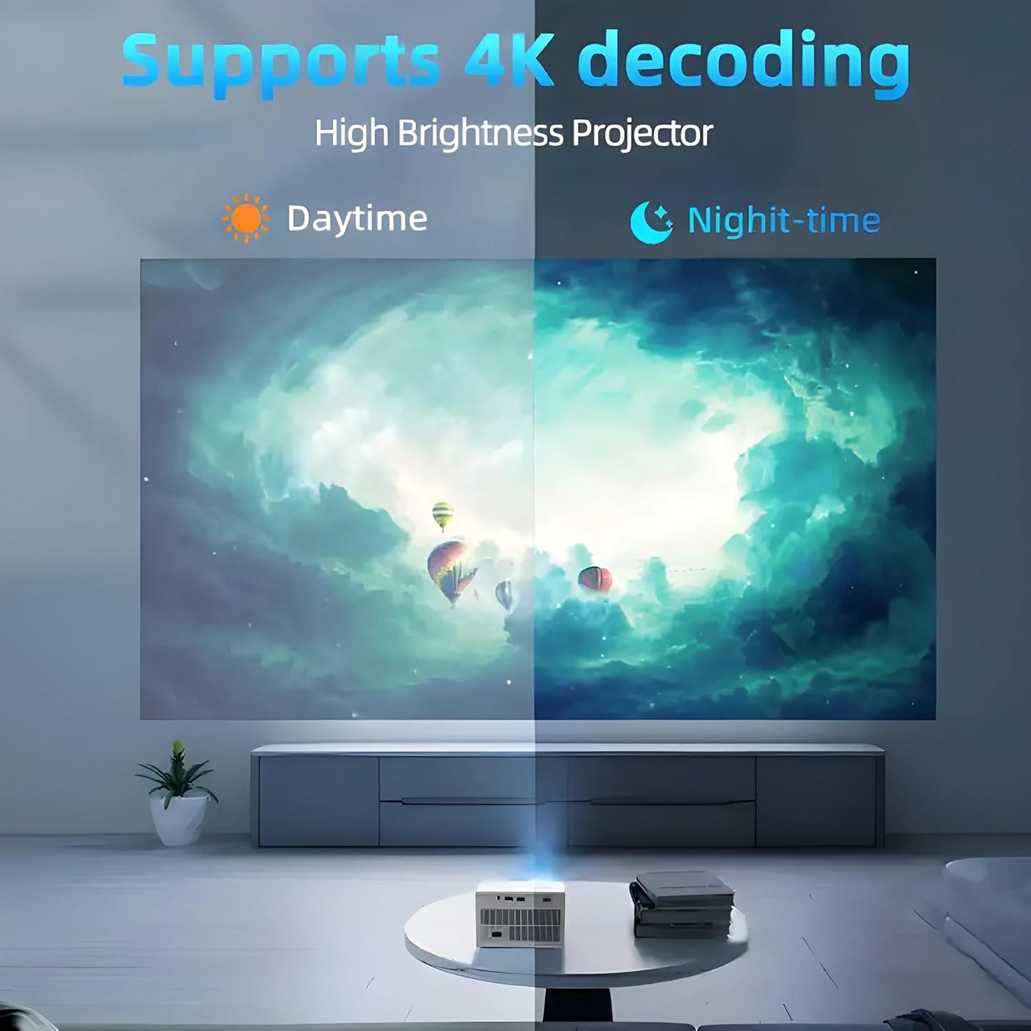4K Smart Projector Full HD 1080p – Native FHD with 700 ANSI Lumens, Android OS, Auto Keystone, Wi-Fi & Bluetooth Connectivity – Compact Portable Home Cinema Projector for Movies & Gaming