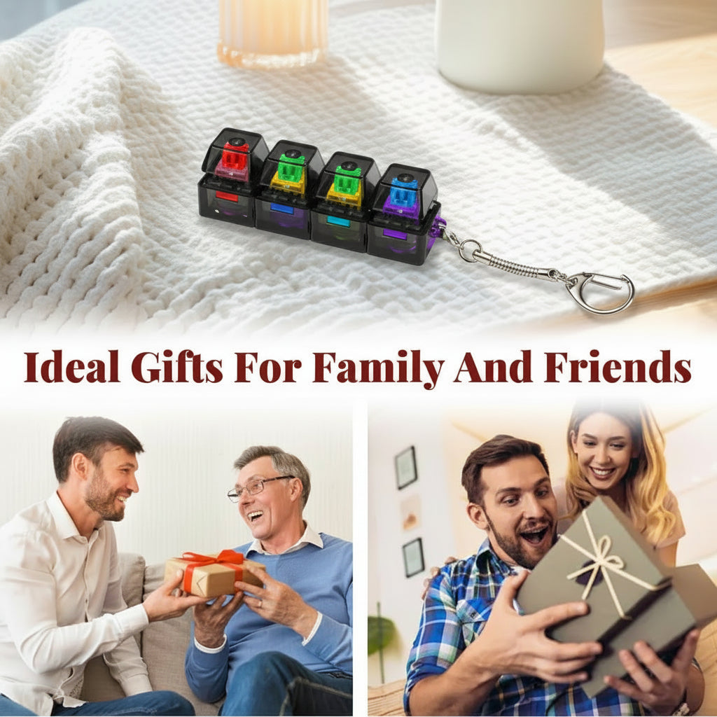 4 Button Colorful Keyboard Keychain