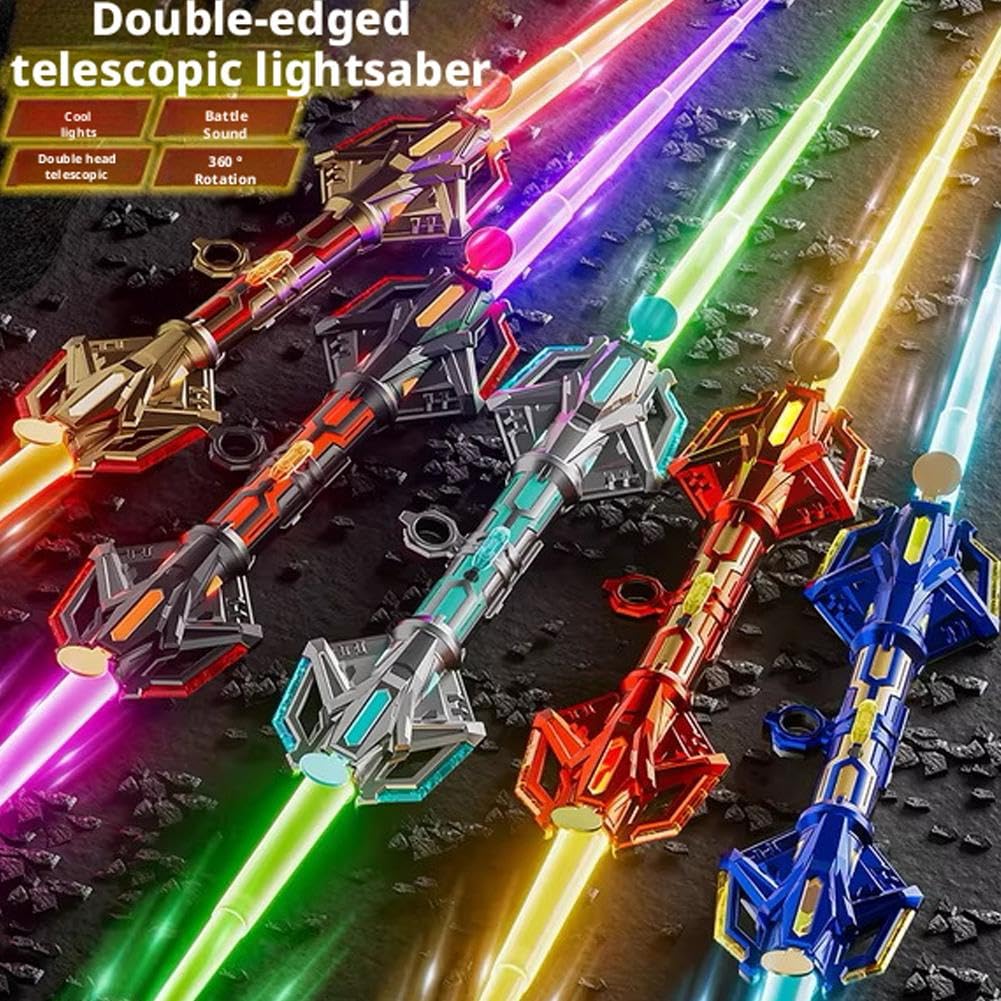 Double Blade Light Saber Glowing Sword Retractable Luminous Laser Sword