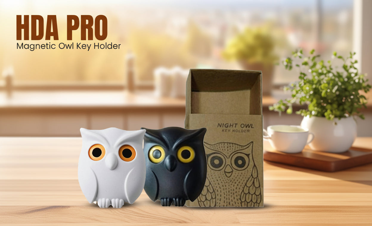 Cute Owl Magnetic Key Holder, Automatic Open Close Eyes Creative Key Hanger Holder