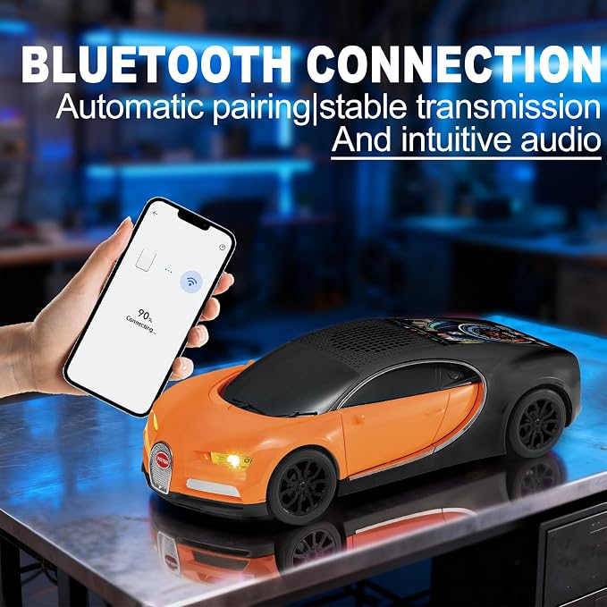 Bugatti Chiron Wster WS-660 Wireless Bluetooth Speaker 15 Watts| With LED Party Light, TWS Pairing, FM Radio, USB, TF Card, Portable Speaker