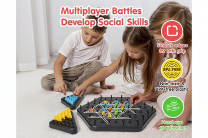 Chain Triangle Chess Game Triggle Rubber Band Game for Kids & Adults, Fun Family Board Game, Brain Teaser Puzzle, Interactive Chess Set for 2-4 Players