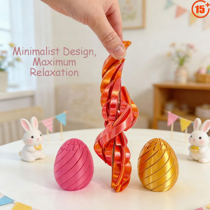Slippery Twisty Egg Fidget Toy 3D Printed Stress Relief Sensory Fidget Easter