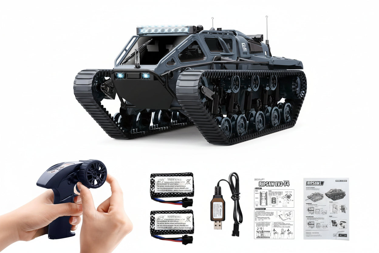 RC High Speed Tank JJRC Ripsaw EV3-F4, 2.4Ghz Off-Road RC Tracked Vehicles 360° Drifting Tank