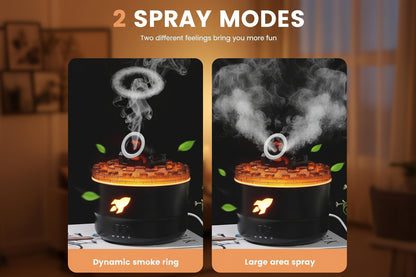 Cannon Blast Ring Humidifier Aromatherapy Diffuser with 7 Colors LED Light and Timer