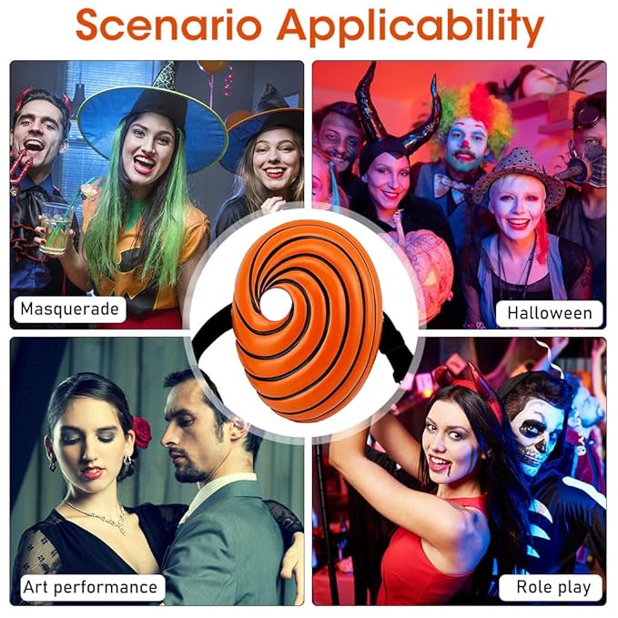 Tobi Obito Mask Resin Mask Costume Mask Cosplay Props Halloween Party Gift for Kids Ninja Anime Uchiha Cosplay