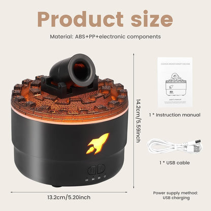Cannon Blast Ring Humidifier Aromatherapy Diffuser with 7 Colors LED Light and Timer