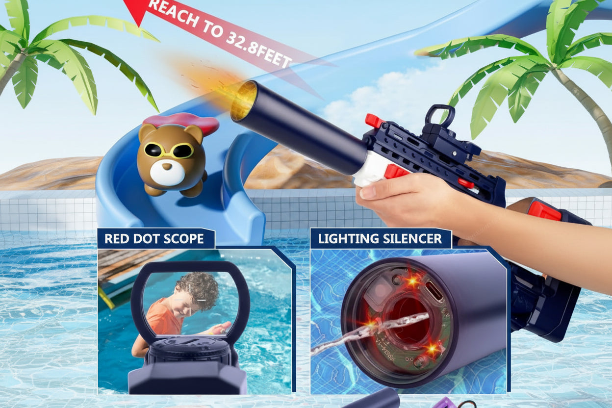 95 Rifle Electric Water Gun with Automatic Water Spray 25-32 Ft Range, Rechargeable High-Pressure Mechanism for Kids, Outdoor Water Fun Toy for Kids & Adults (Random Colour)