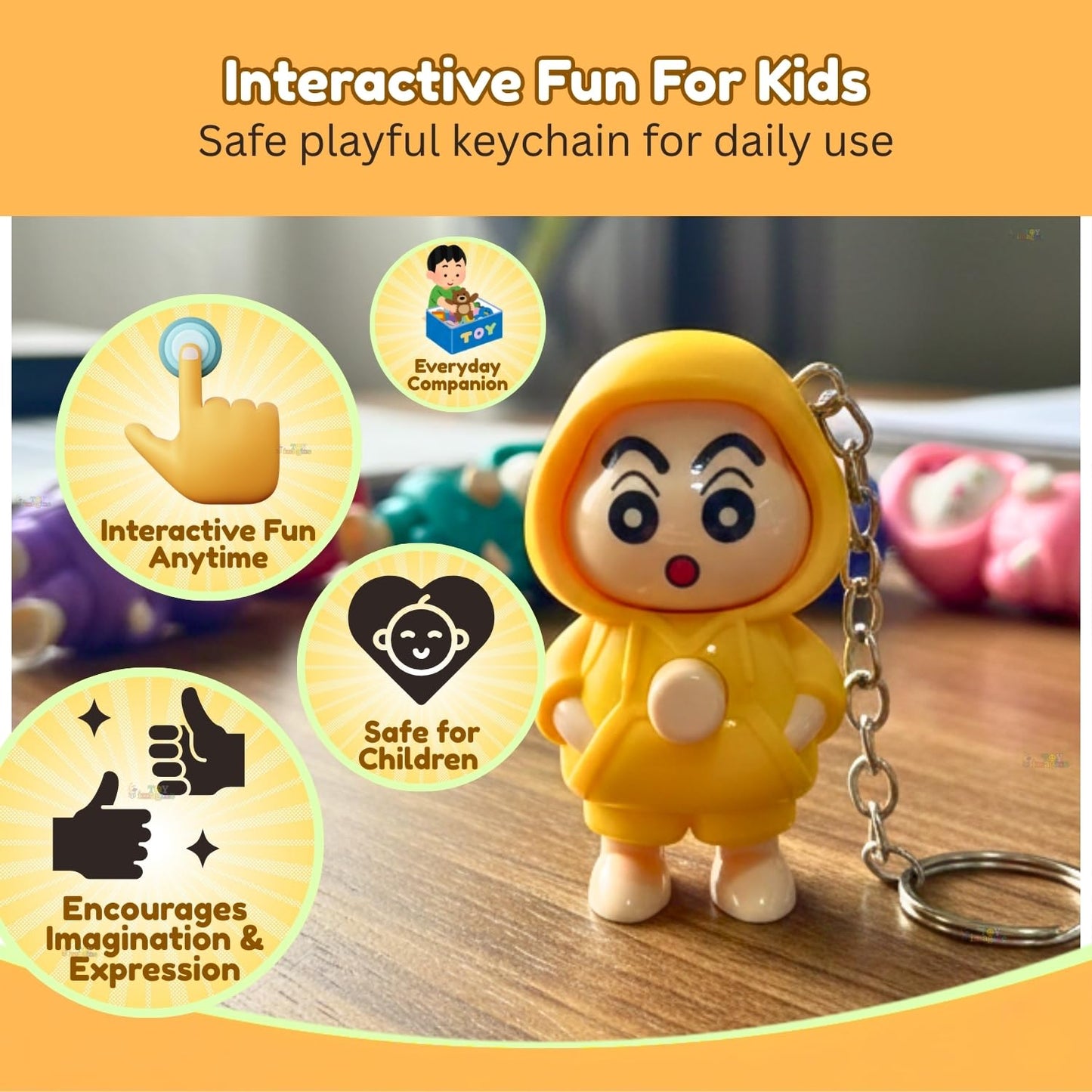 Shinchan Face Changing Keychain Pack of 3