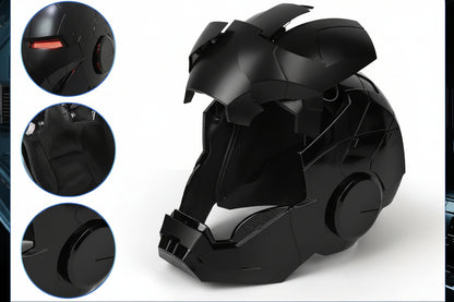 Iron Man Hero MK 5 Black Edition Helmet for Man – 1:1 Wearable Collectible with Voice, Touch & Remote Control, LED Eyes & Realistic Sound Effects