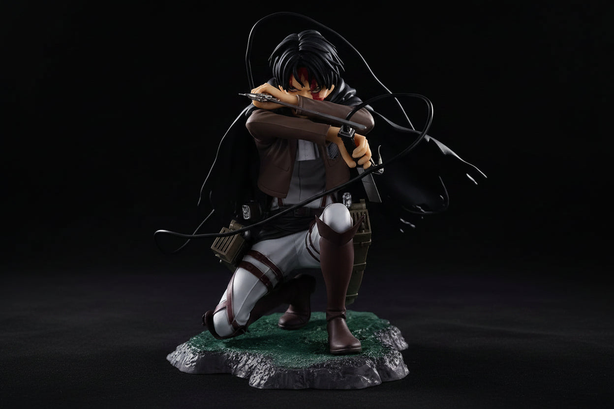 Levi Ackerman Fortitude Sitting AOT Action Figure 17 cm