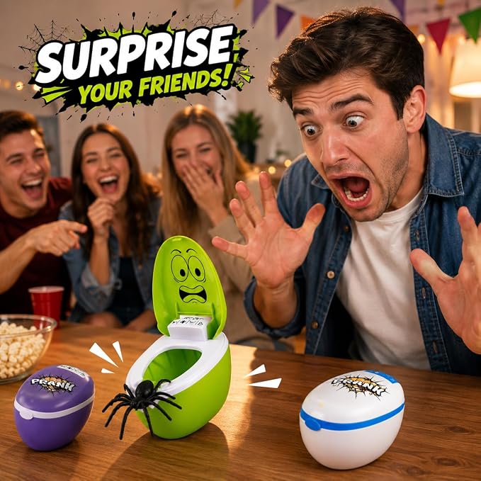 Funny Spider Toilet Prank Toy Scary Practical Joke, Party Fun & Prank Gift | Random Color (Limited Edition)
