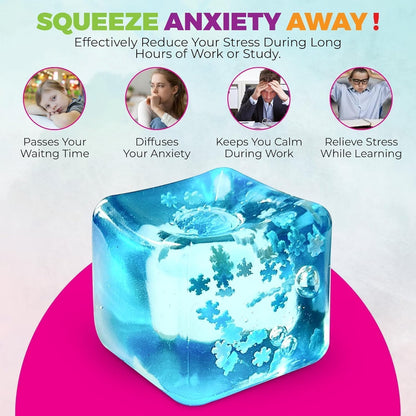 Snow Ice Cube Squishy Stress Ball | Slow Rising Fidget Toy for Kids & Adults