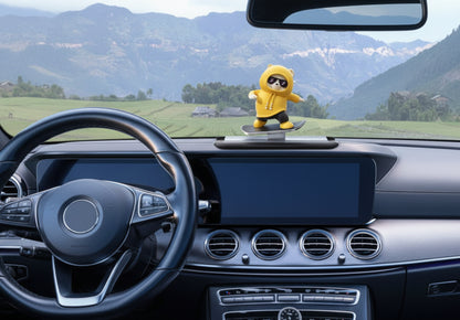 Skateboarding Cute Panda Auto Sliding Motion Decor, Cool Sliding Car Dashboard Figurines