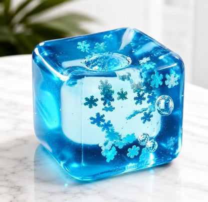 Snow Ice Cube Squishy Stress Ball | Slow Rising Fidget Toy for Kids & Adults