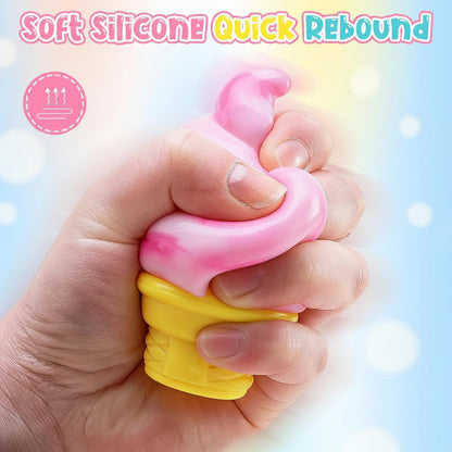 Ice Cream Squeeze Cone Squishy Toy Slow Rising Sensory Fidget Toy for Anxiety Relief