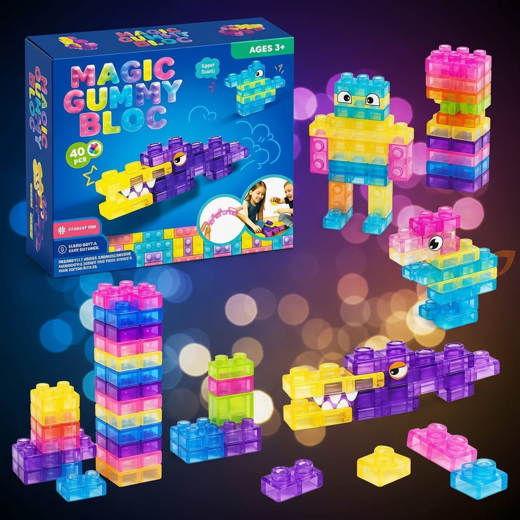 Magic Gummy Bloc Soft Building Block Sensory Squishy and Stretchable