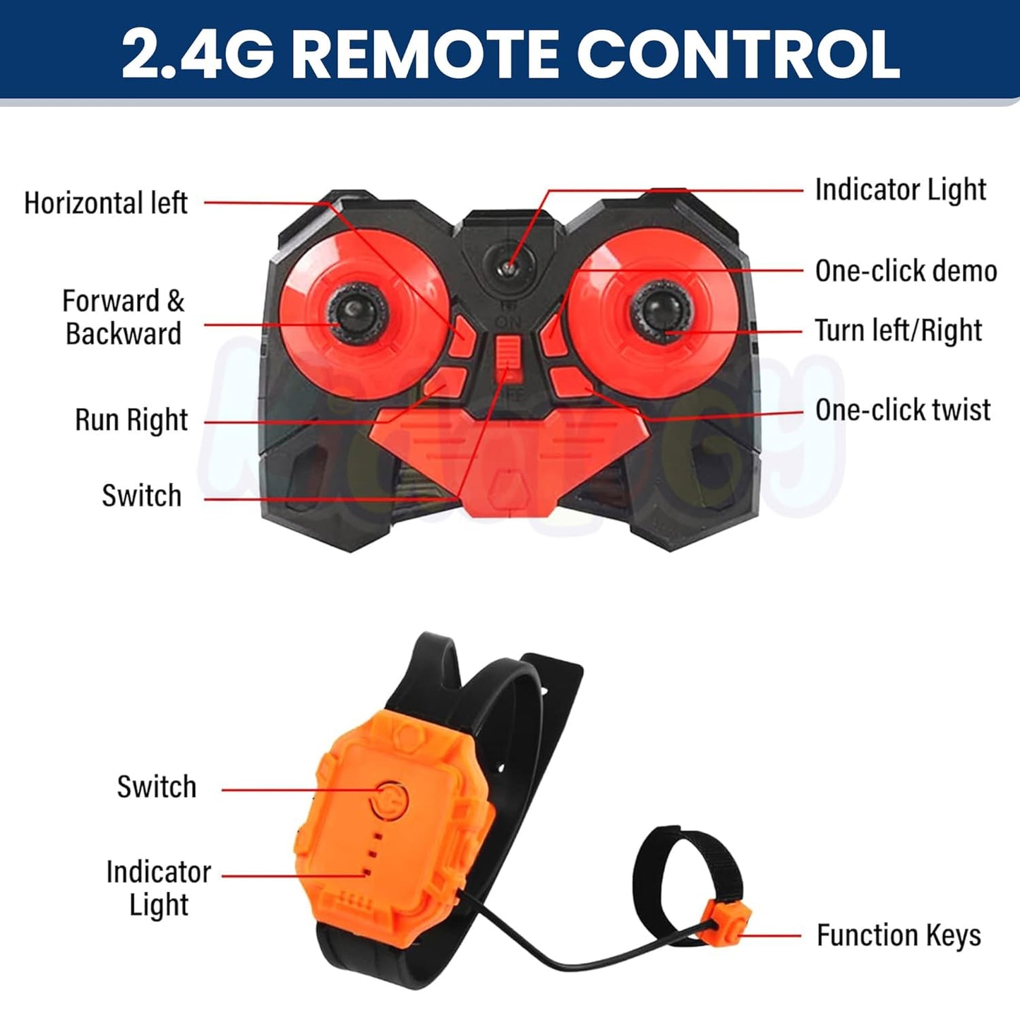 Twisted Rc Stunt Car Gesture Sensor Toy ||Double Sided Rotating Remote Control Car