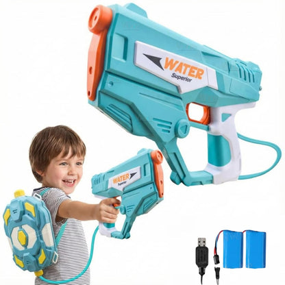 NX Automatic Bagpack Electric Water Gun with Dual Rechargeable Batteries, Powerful Water Guns Up to 40 FT Long Range, 1350CC Capacity Super Water Blaster Summer Toys for Pool (Random Colour)