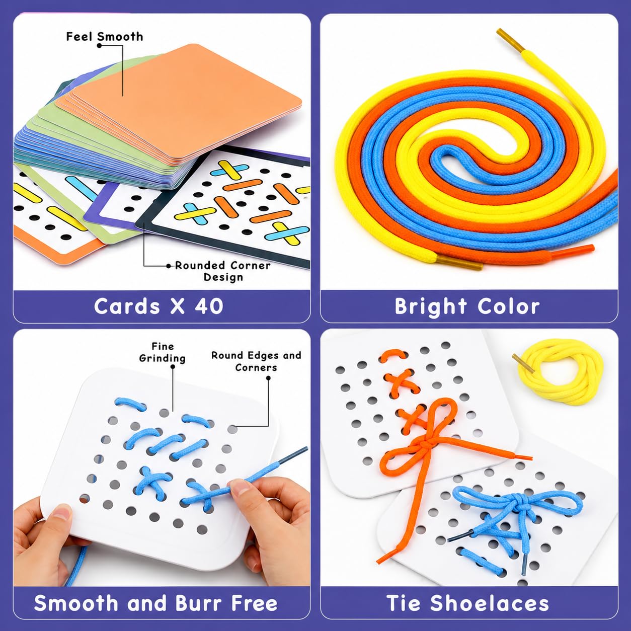 Sew Speed Threading Board Game Thread Matching Puzzle Game with Cards and Lacing Boards Skill Based Educational Board Game