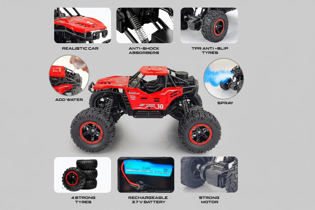 Thunder Spray Rock Crawler Rc Monster Truck with Smoke