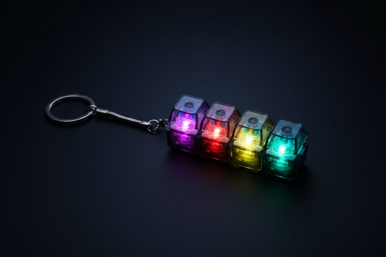 4 Button Colorful Keyboard Keychain