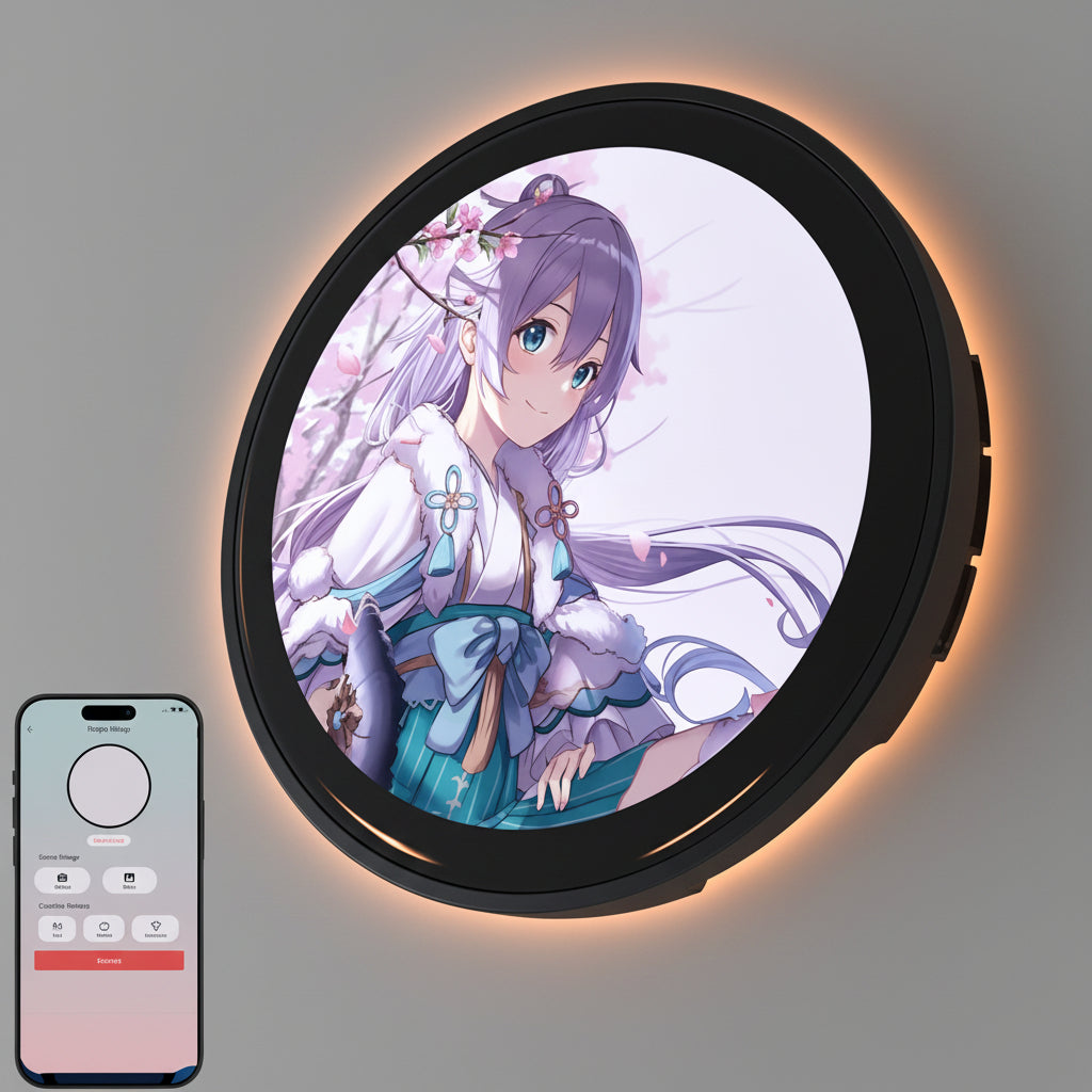 Digital Smart Badge Touchscreen Customizable Display with Photo/GIF/Video,Rechargeable Battery Easy Clip Design Redefine Dynamic Brooch Ultra-thin 10mm 1.85-inch HD Screen