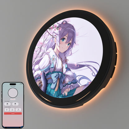 Digital Smart Badge Touchscreen Customizable Display with Photo/GIF/Video,Rechargeable Battery Easy Clip Design Redefine Dynamic Brooch Ultra-thin 10mm 1.85-inch HD Screen