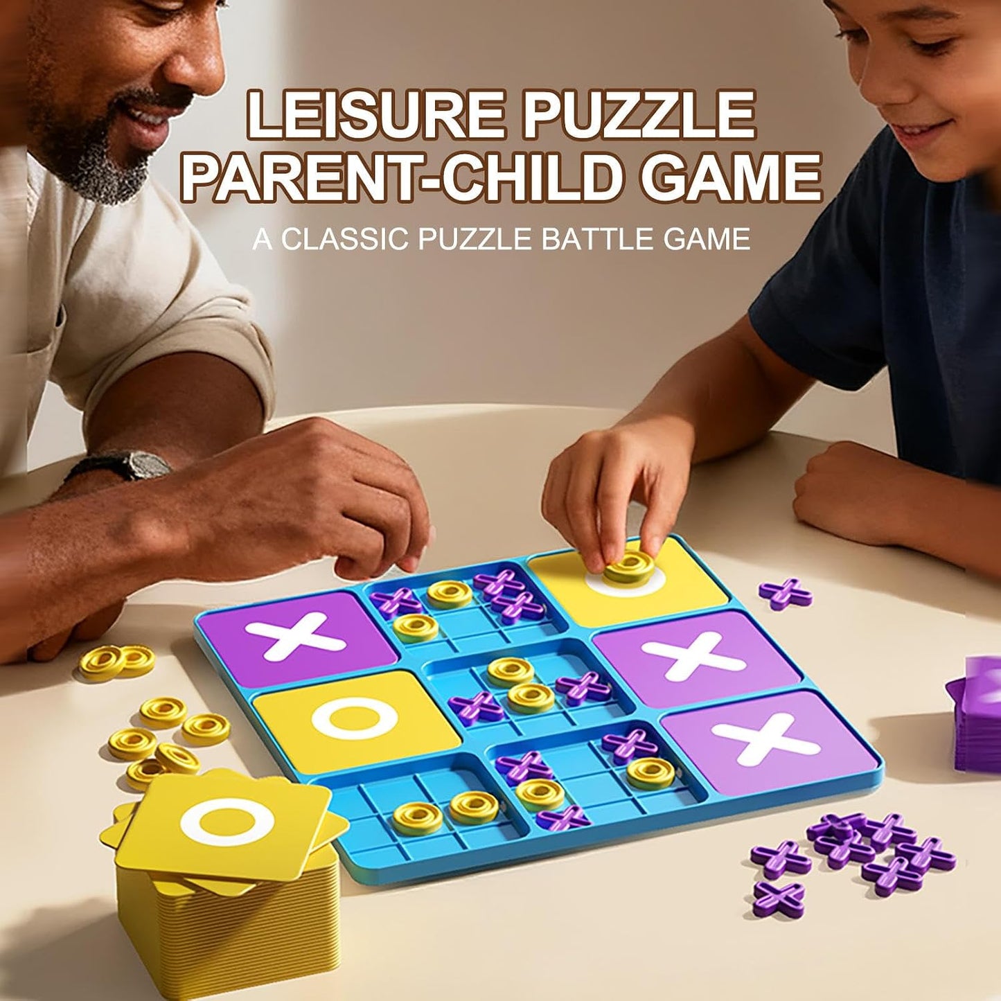 Classic Tic Tac Toe Board Game Mini and Large X's and O's Exciting Board Game for Kids and Family