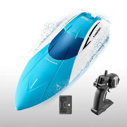 RC Speed Boat for Pools and Lakes 4 Channel 2.4GHZ Remote Control, and Rechargeable Boat Battery