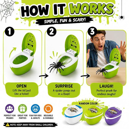 Funny Spider Toilet Prank Toy Scary Practical Joke, Party Fun & Prank Gift | Random Color (Limited Edition)