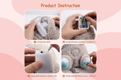 Breathing Teddy Bear with Music, Sound, Light and Breathing Motion Soft Toy for Kids