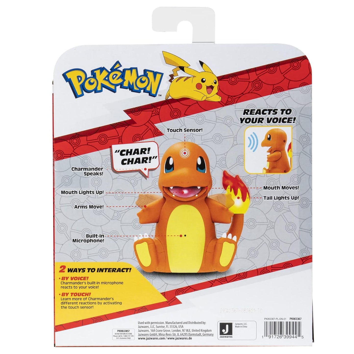Pokemon Interactive My Partner Charmander- Reacts to Touch & Sound, Over 50 Different Interactions with Movement and Sound